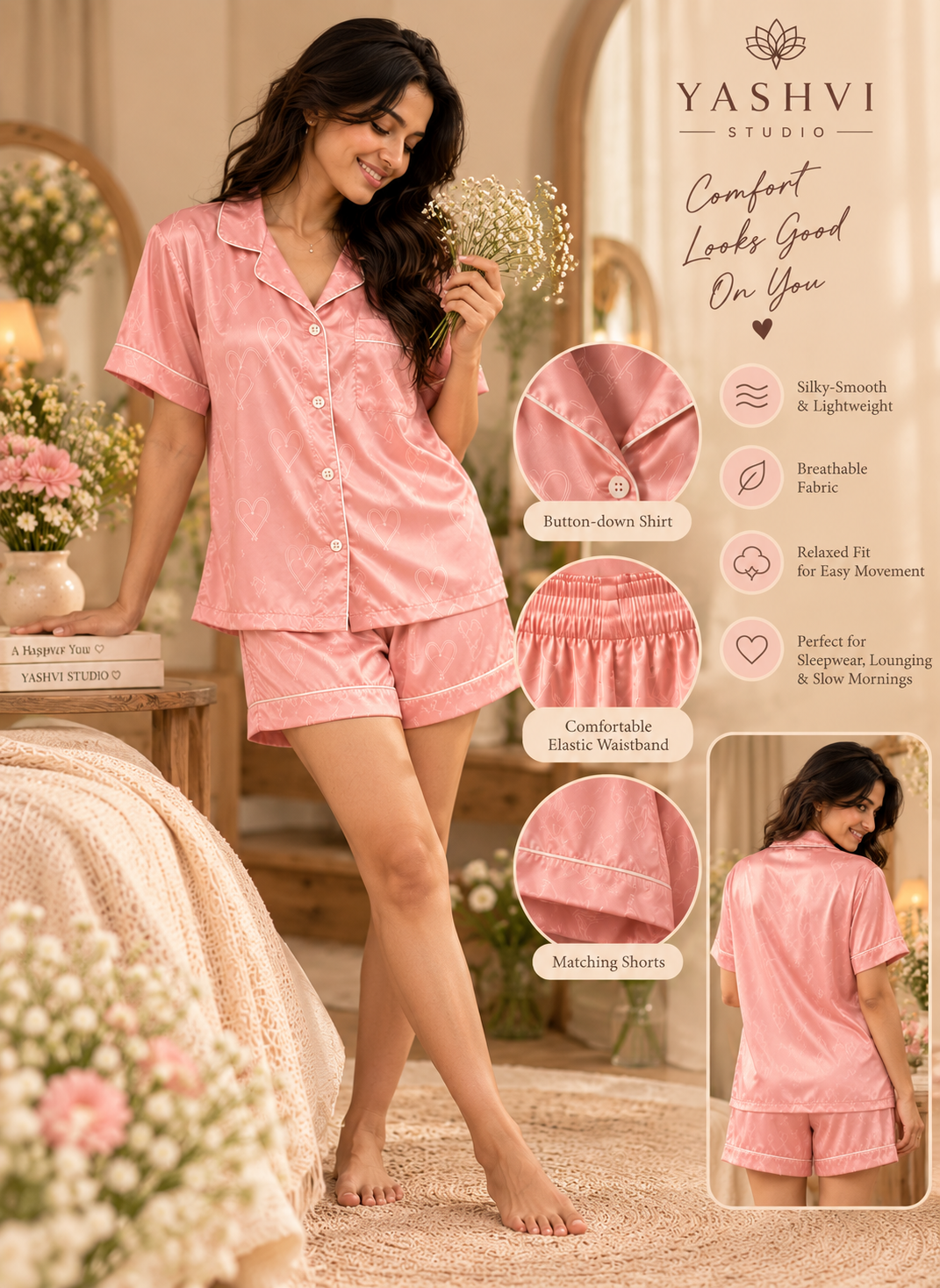 PINK HEARTS PAJAMA SET