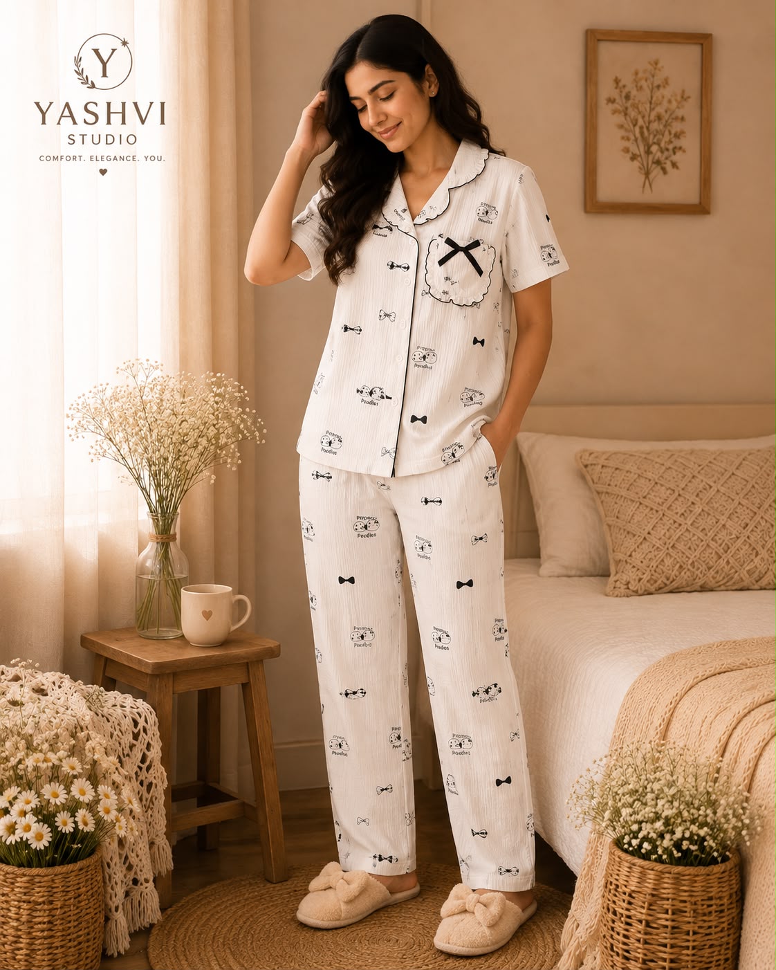 Bow Poodle 3Piece Set