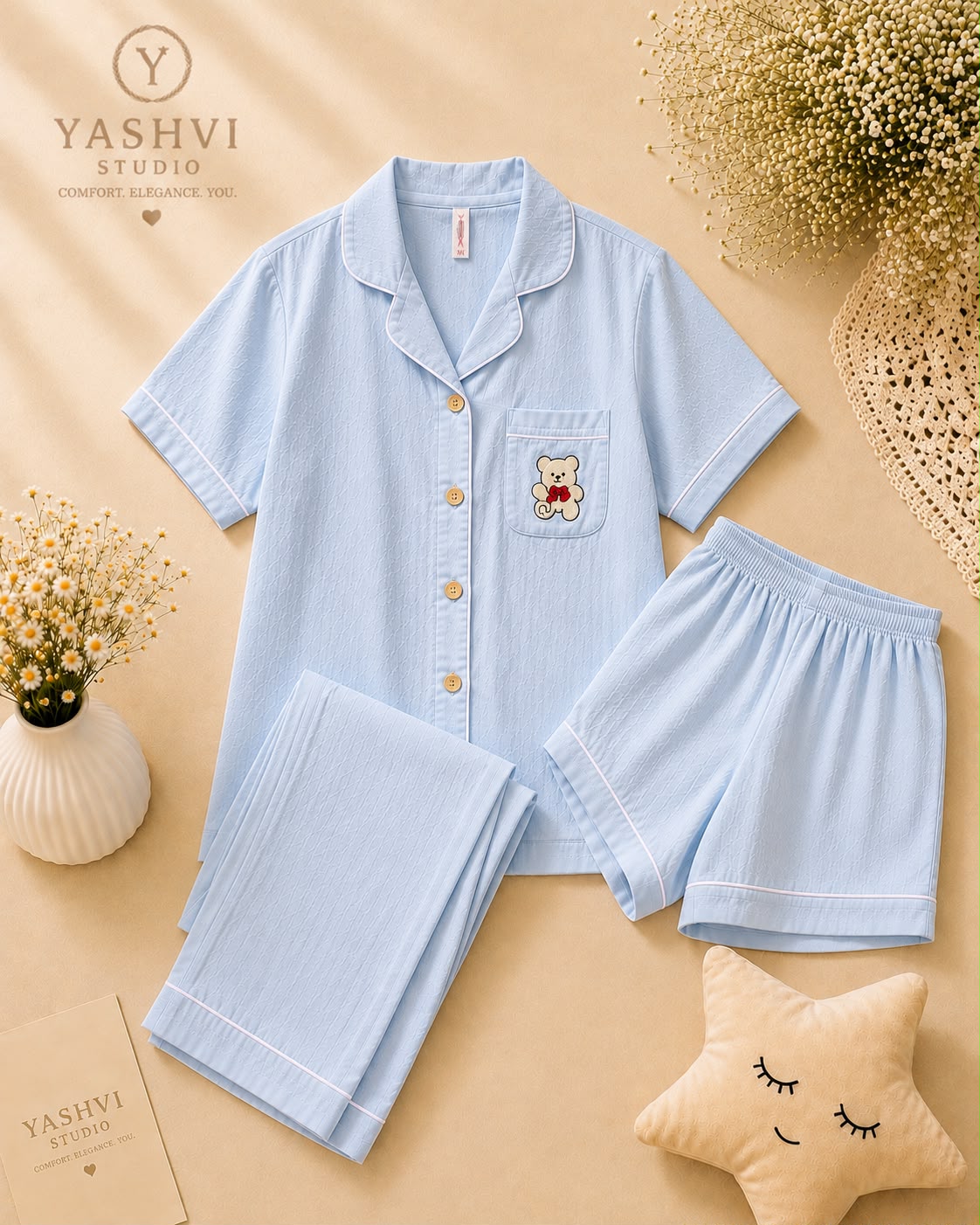Teddy Blue 3 Piece Set
