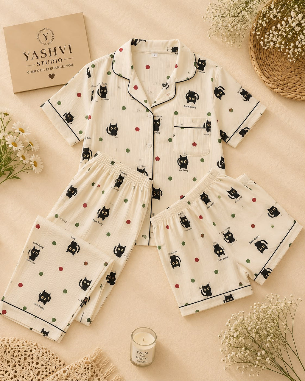 Cute Meow PJ Set