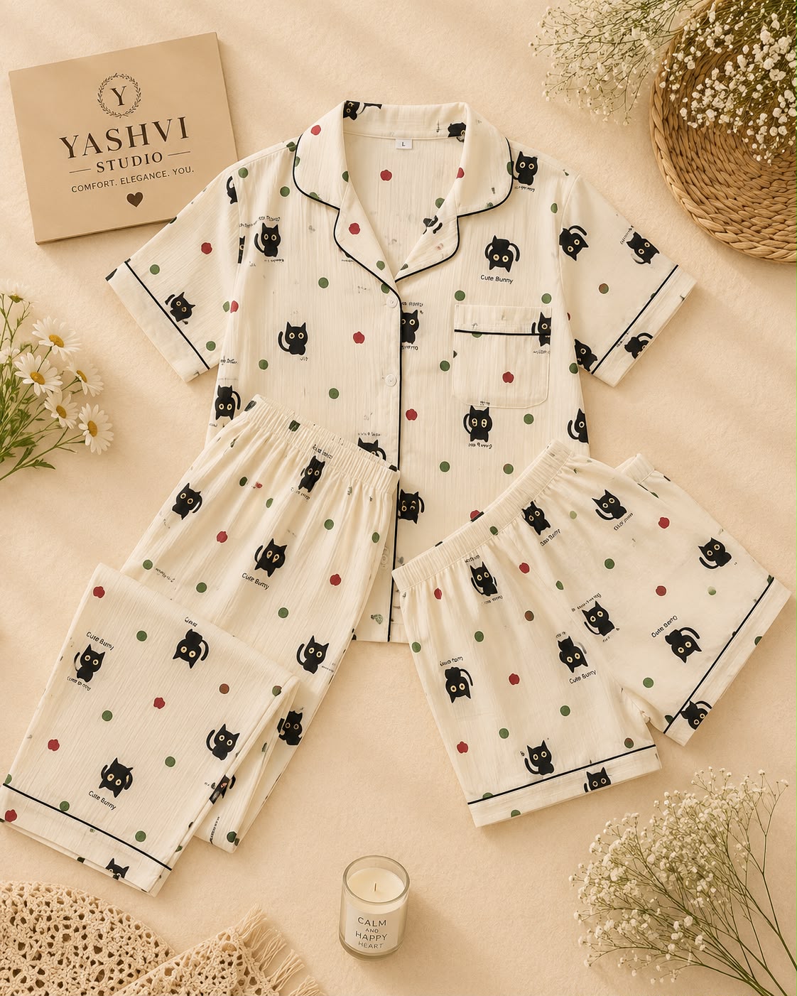 Cute Meow PJ Set
