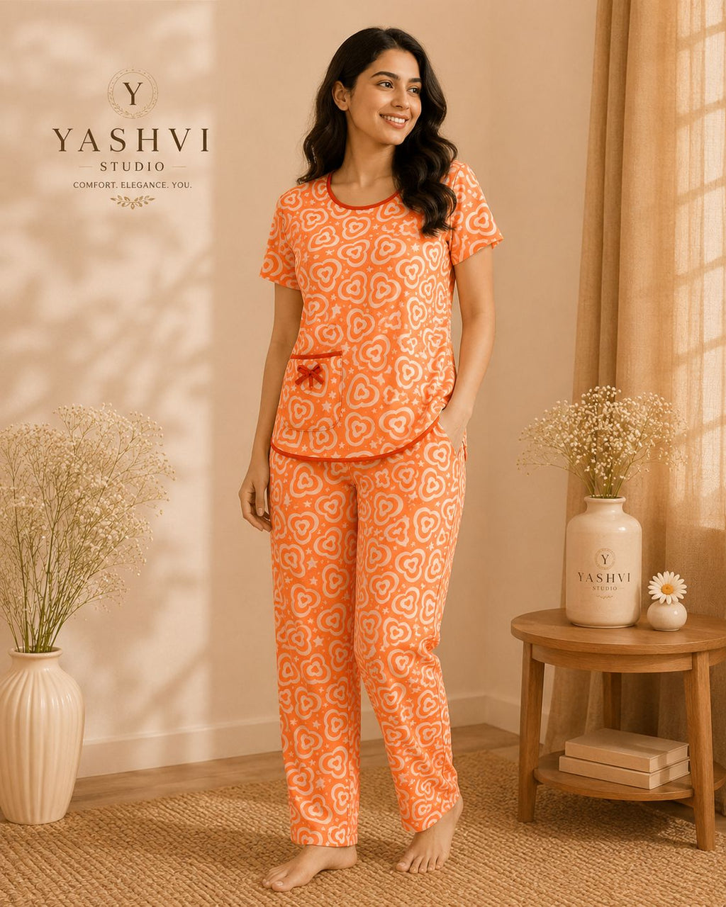 Tangerine Heart Lounge Set