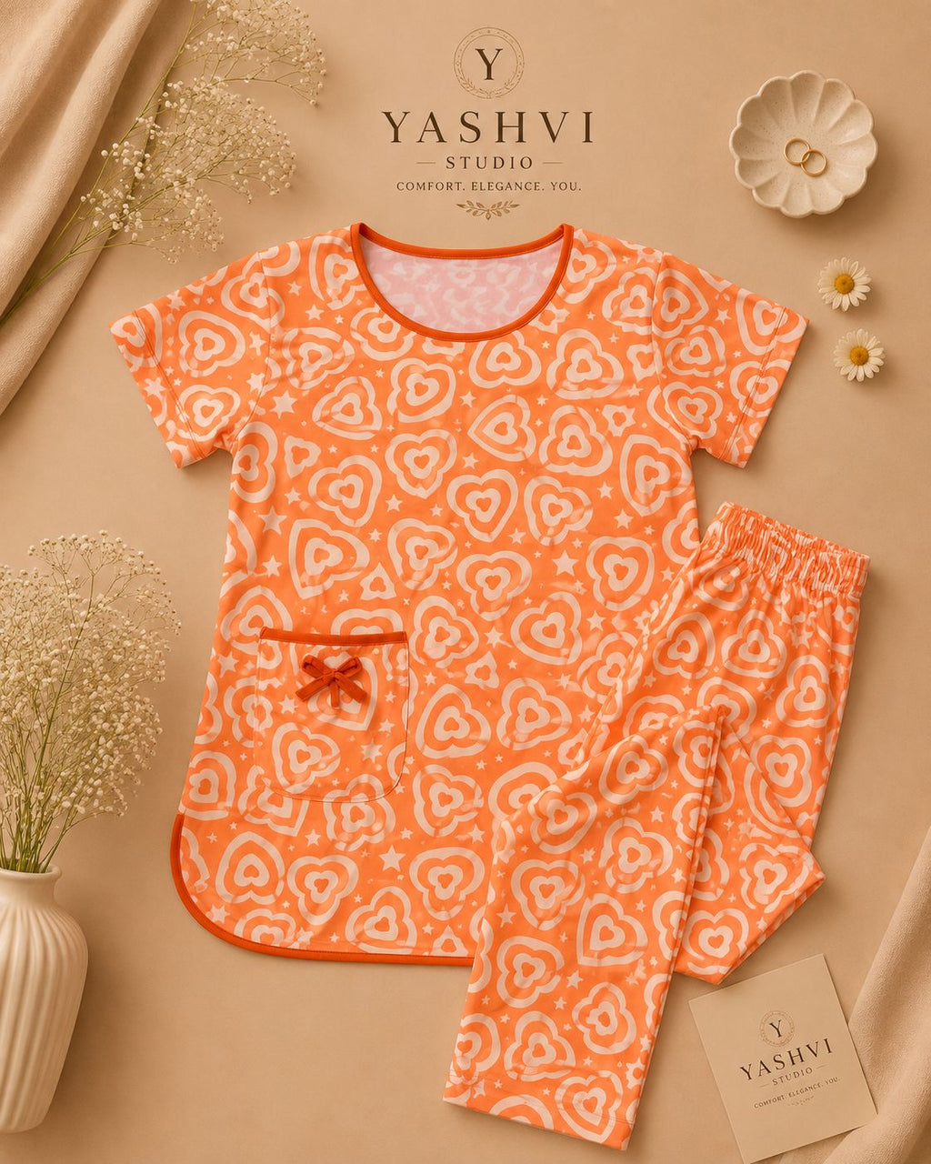Tangerine Heart Lounge Set