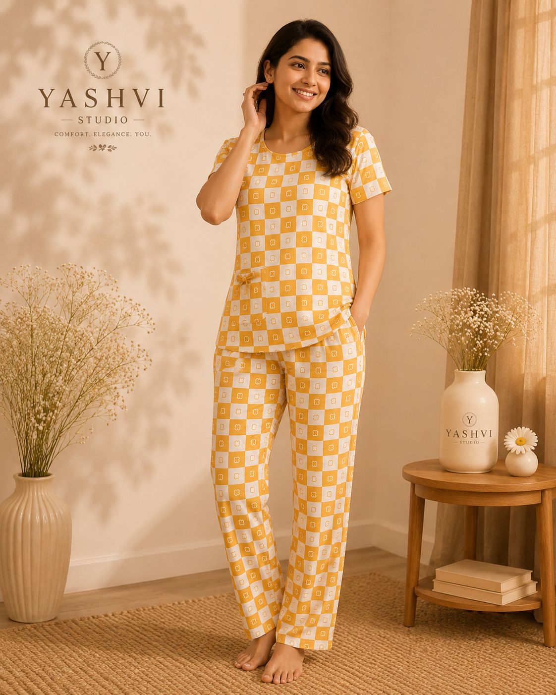 Sunshine Checkered Lounge Set