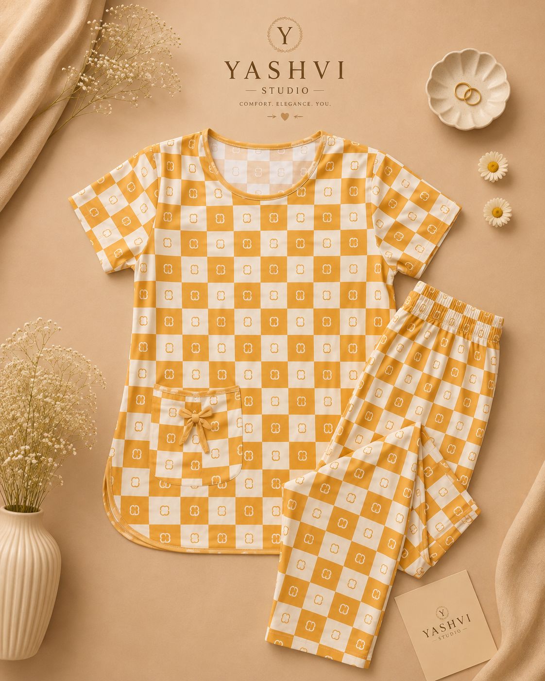 Sunshine Checkered Lounge Set