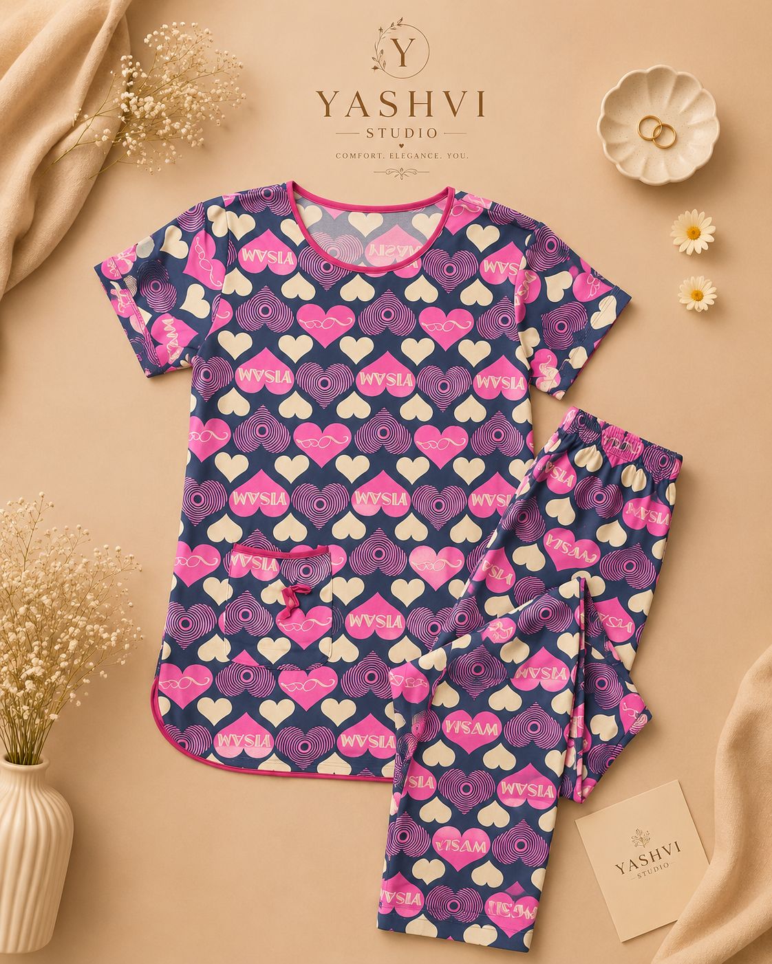 Midnight Hearts Lounge Set