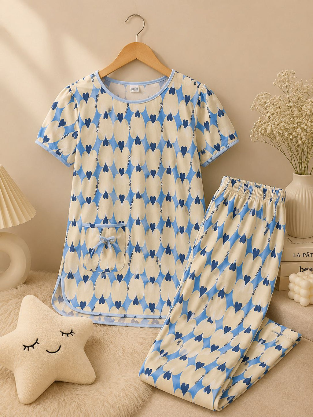 Blue Heart Bloom Lounge Set